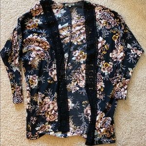 Floral fall cardigan